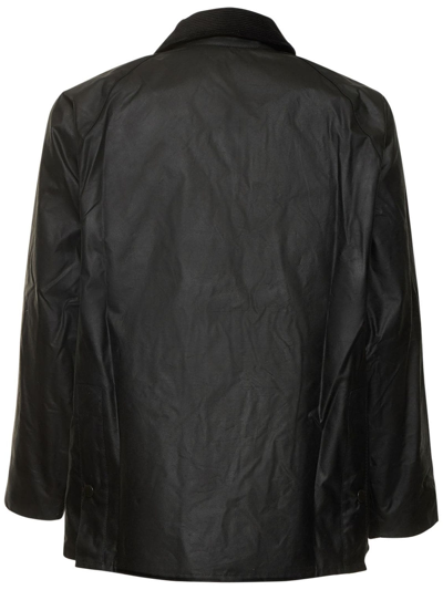 Shop Barbour Black Cotton Ashby Wax Jacket In Nero