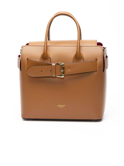 Shop Avenue 67 Brown Leather Taylor Bag In Cuoio