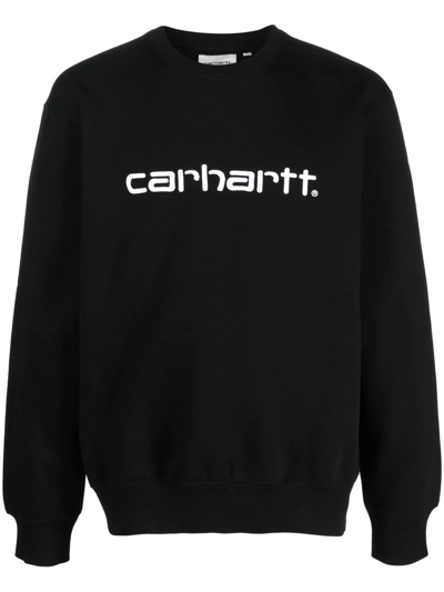 Shop Carhartt Black Cotton Blend Sweatshirt In Nero