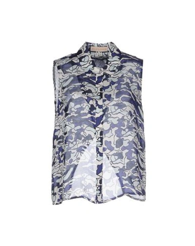 Elle Sasson Patterned Shirts & Blouses In Blue