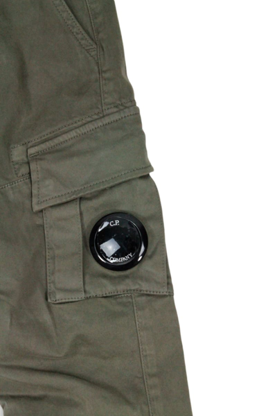 Shop C.p. Company Cargo Pants With Pockets And Lens With Internal Drawstring And America Pockets With Zip And Button C In Military