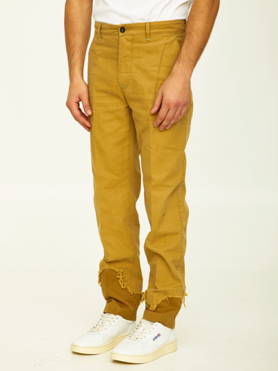 Shop Incotex Red Camel Cotton Trousers
