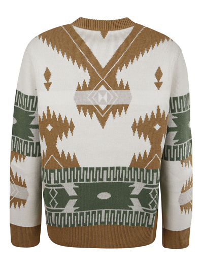 Shop Alanui Icon Jacquard Sweater In Off White Multicol