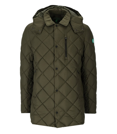 Shop Save The Duck Uwe Green Hooded Padded Jacket In Verde