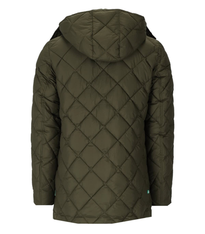 Shop Save The Duck Uwe Green Hooded Padded Jacket In Verde