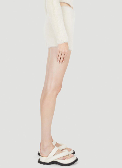 Shop Jacquemus Le Neve Fluffy Bike Shorts In Off-white