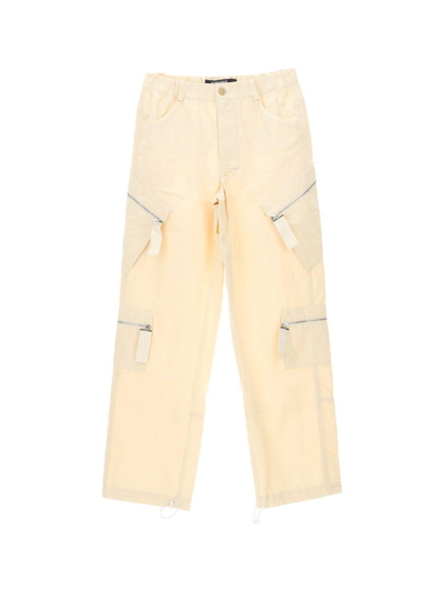 Shop Jacquemus La Cargo Side Pocket Pants In Bianco