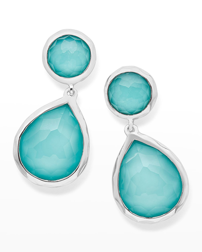 Shop Ippolita 2-stone Earrings In Sterling Silver In Turquoise
