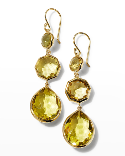 Shop Ippolita Small Crazy 8's Earrings In 18k Gold In Green Citrine