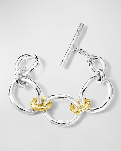 Shop Ippolita Sculptured Large Link Toggle Bracelet In Chimera In Gold And Silver