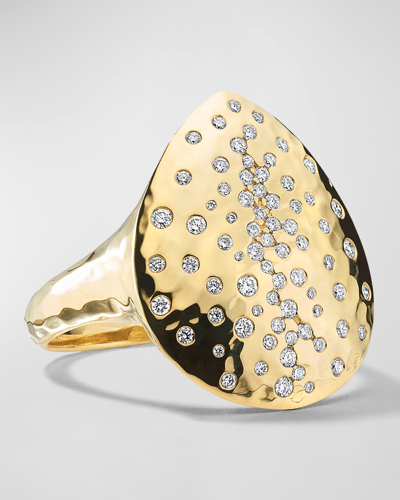 Shop Ippolita Crinkle Teardrop Ring In 18k Gold With Diamonds