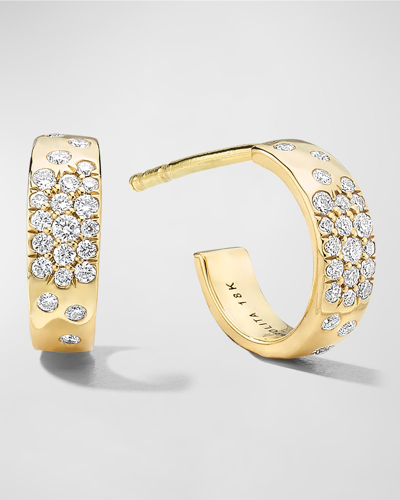 Shop Ippolita Huggie Hoop Earrings In 18k Gold With Diamonds