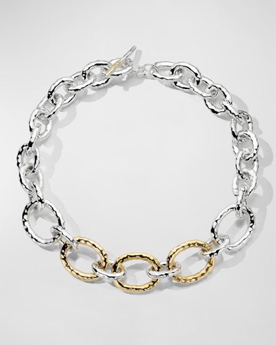 Shop Ippolita Short Hammered Bastille Necklace In Chimera In Gold And Silver