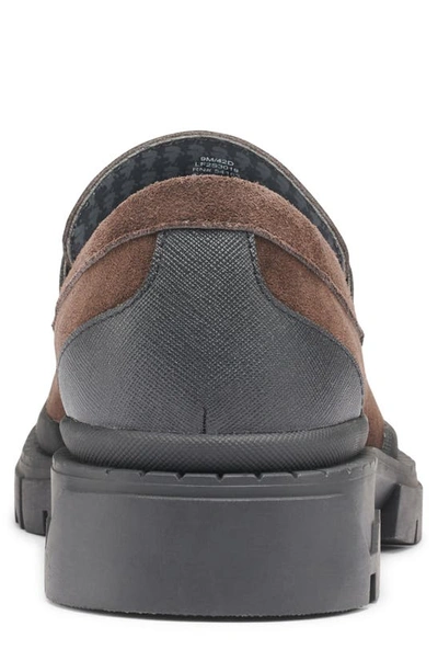 Karl Lagerfeld Leather Lug Sole Penny Loafer In Dark Brown