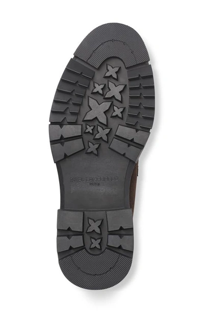 Karl Lagerfeld Leather Lug Sole Penny Loafer In Dark Brown