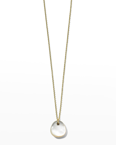 Shop Ippolita Small Pebble Pendant Necklace In 18k Gold In Mother Of Pearl