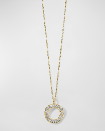 Shop Ippolita Small Open Wavy Disc Pendant Necklace In 18k Gold With Diamonds