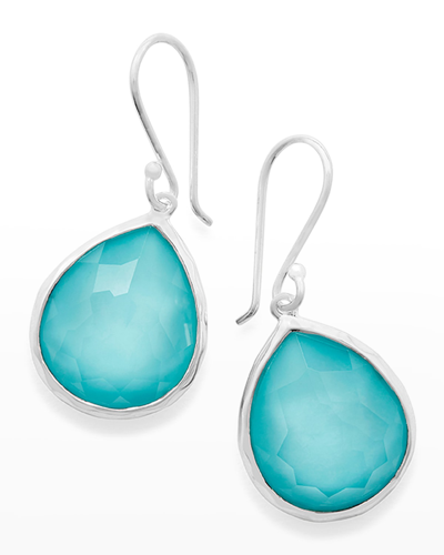 Shop Ippolita Small Teardrop Earrings In Sterling Silver In Turquoise
