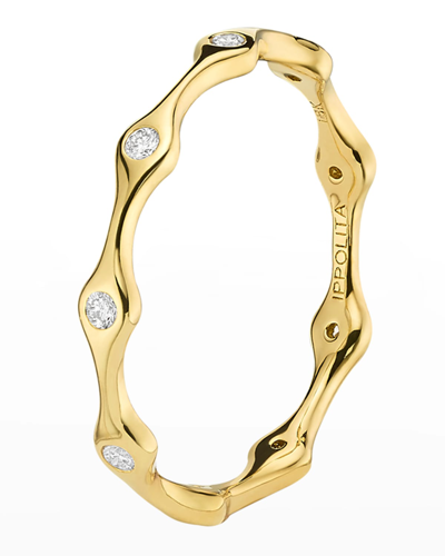 Shop Ippolita 18k Starlight Diamond 9-station Skinny Band Ring