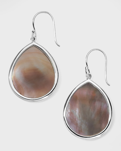 Shop Ippolita Small Teardrop Earring In Sterling Silver In Brown Shell