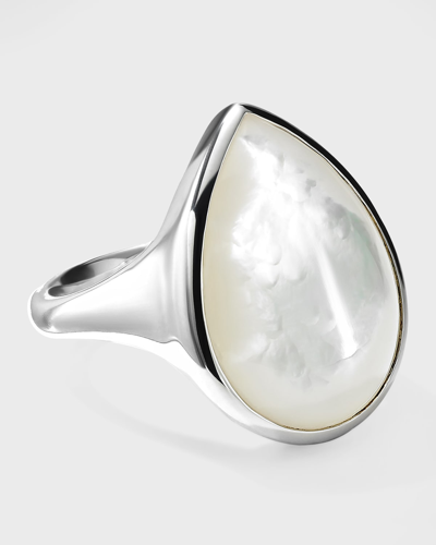 Shop Ippolita Sculptured Teardrop Ring In Sterling Silver In Mother Of Pearl