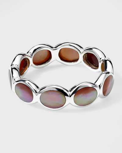 Shop Ippolita All-around Tiny Ovals Ring In Sterling Silver In Brown Shell