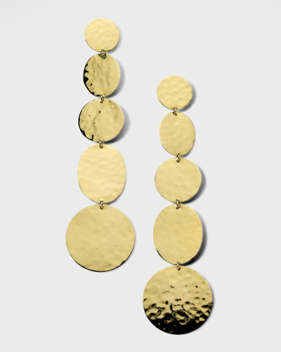 Shop Ippolita 5-tier Linear Crinkle Earrings In 18k Gold In Yellow Gold
