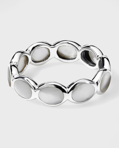Shop Ippolita All-around Tiny Ovals Ring In Sterling Silver In Mother Of Pearl