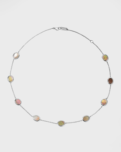 Shop Ippolita Short Confetti Necklace In Sterling Silver In Brown Shell