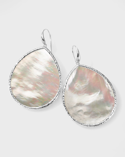 Shop Ippolita Large Teardrop Earrings In Sterling Silver In Mother Of Pearl