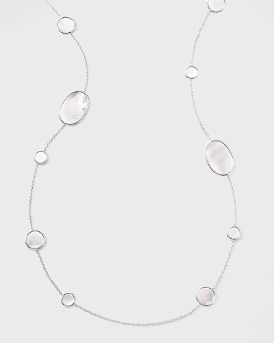 Shop Ippolita Oval Station Necklace In Sterling Silver In Mother Of Pearl