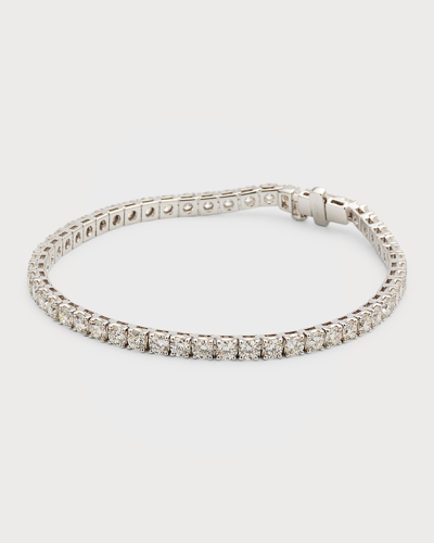 Shop Neiman Marcus Diamonds 18k White Gold Round Diamond Bracelet, 7"l