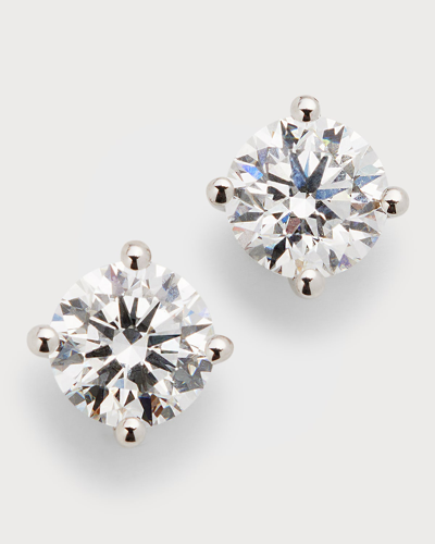 Shop Neiman Marcus Lab Grown Diamonds Lab Grown Diamond 18k White Gold Round Stud Earrings, 2.0tcw