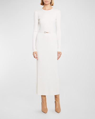 Shop Gabriela Hearst Luisa Belted Maxi Dress In Ivory