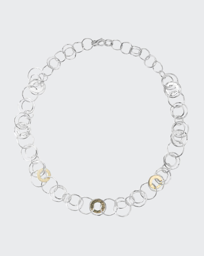 Shop Ippolita Crinkle Jet Set Necklace In Chimera In Gold And Silver