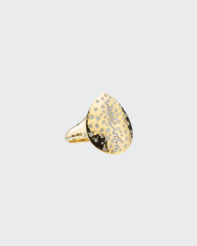 Shop Ippolita Crinkle Teardrop Ring In 18k Gold With Diamonds