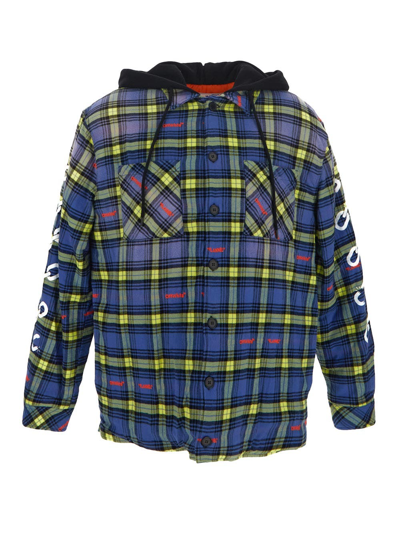 Shop Off-white Check Flannel Jacket In Blue
