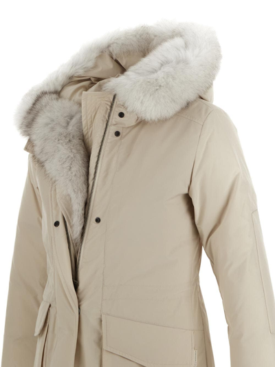 Woolrich Military Fox Parka In Ivory | ModeSens
