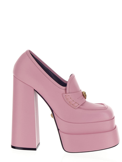 Shop Versace Aevitas Platform Loafers In Pink