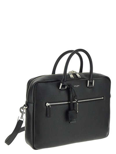 Shop Saint Laurent Sac De Jour Briefcase In Grained Leather In Black