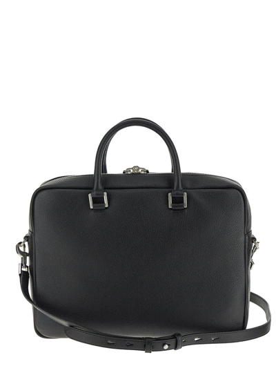 Shop Saint Laurent Sac De Jour Briefcase In Grained Leather In Black
