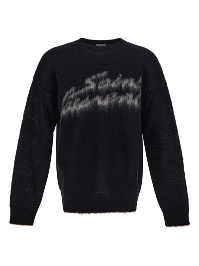 Shop Saint Laurent 90s  Sweater In Mohair In Black