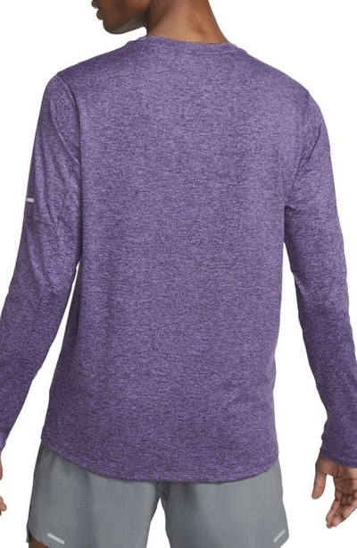 Shop Nike Element Dri-fit Long Sleeve Running T-shirt In Action Grape/ Cave Purple
