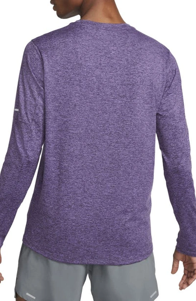 Nike Element Dri-fit Long Sleeve Running T-shirt In Action Grape/ Cave Purple