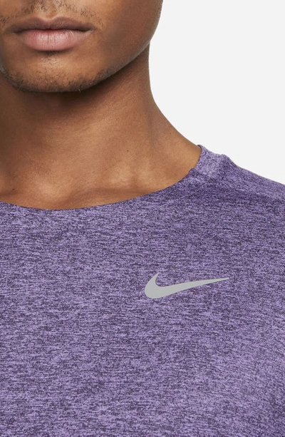 Nike Element Dri-fit Long Sleeve Running T-shirt In Action Grape/ Cave Purple