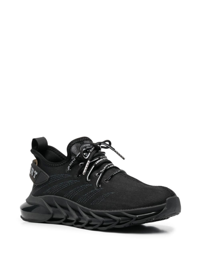 Shop Plein Sport Panelled Lace-up Sneakers In Black