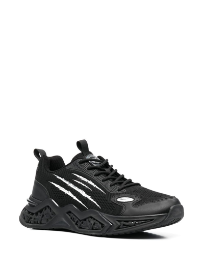 Plein Sport Panelled Lace-up Sneakers In Black