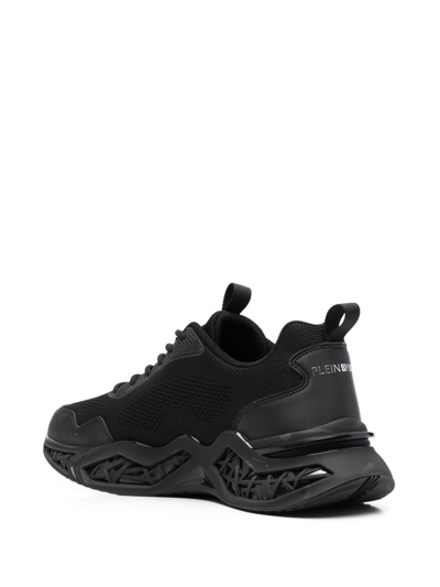 Shop Plein Sport Panelled Lace-up Sneakers In Black
