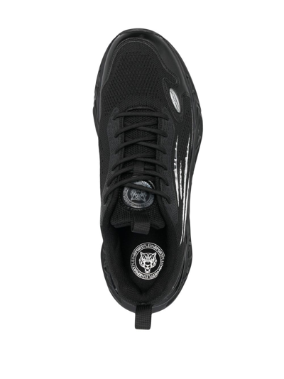 Plein Sport Panelled Lace-up Sneakers In Black