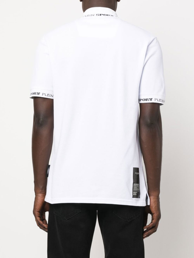 Shop Plein Sport Logo-patch Short-sleeve Polo Shirt In White